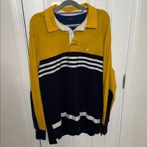 Nautica Men's Yellow blue  Striped Shirt